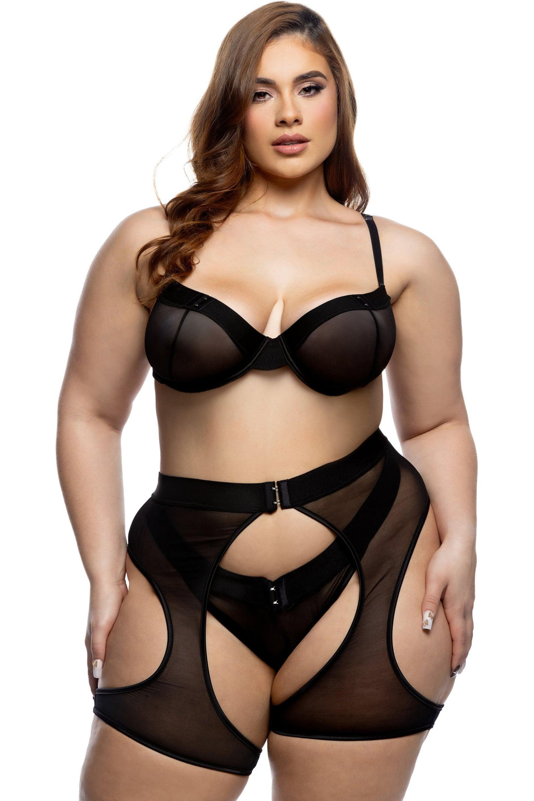 Millenium 3pc Chaps Set-Lingerie Sets-SEXYSHOES.COM