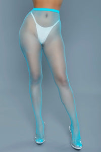 BeWicked Mini Fishnet Pantyhose in Blue  from SexyShoes.com