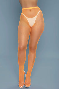 BeWicked Mini Fishnet Pantyhose in Orange  from SexyShoes.com