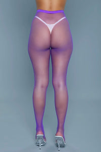BeWicked Mini Fishnet Pantyhose in Purple 