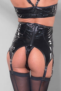 Madame XY by Patrice MME NELL Vinly Garter Suspender in Black 