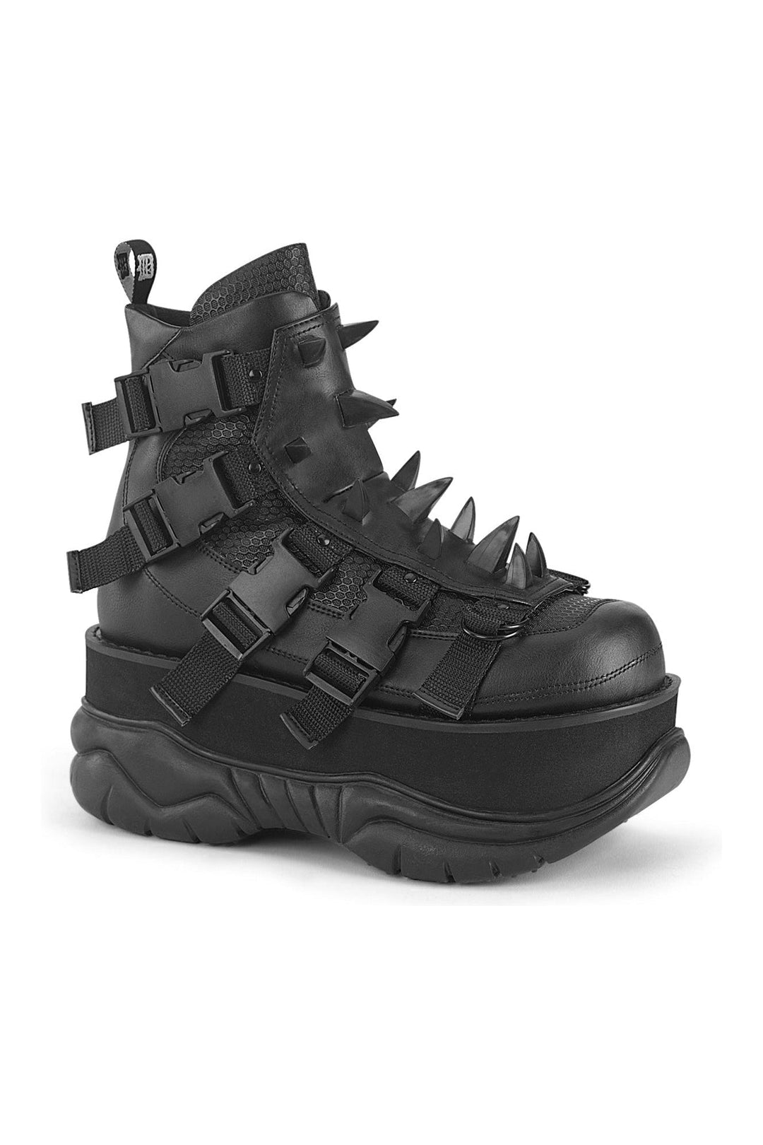 NEPTUNE-68 Black Vegan Leather Ankle Boot