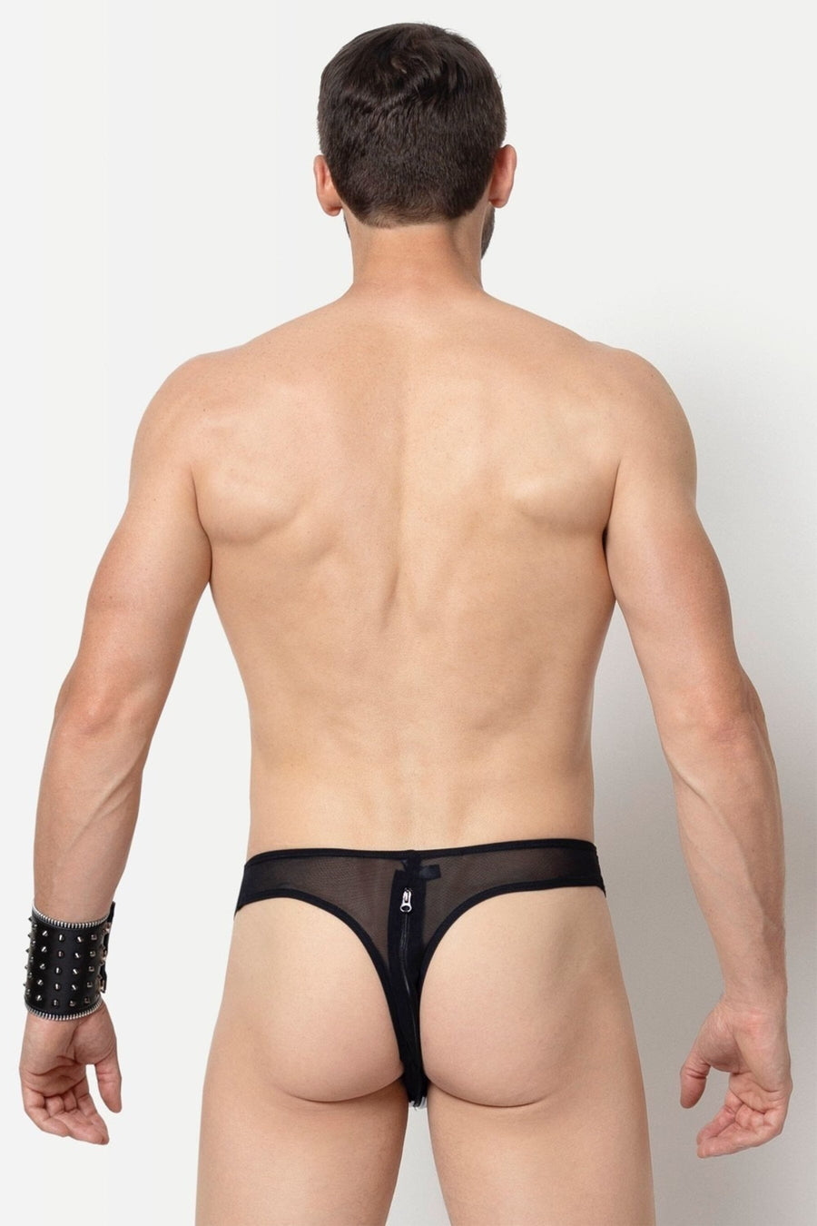 L'HOMME NIKLAS Vinyl String Thong in Black 