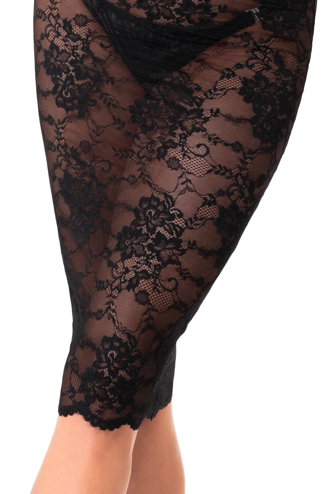 Noir Handmade Nocturne Lace Midi Dress in Black 