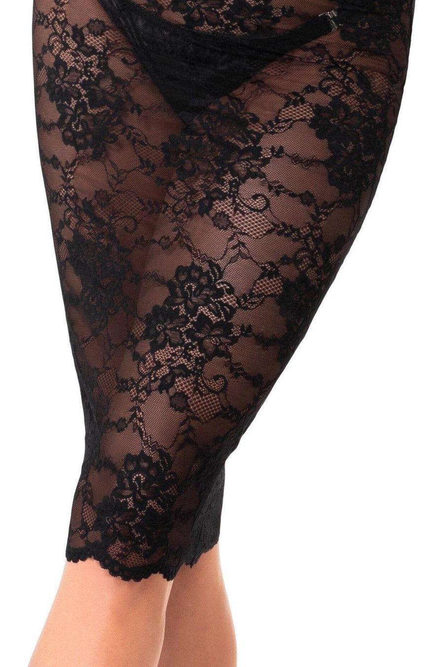 Noir Handmade Nocturne Lace Midi Dress in Black 