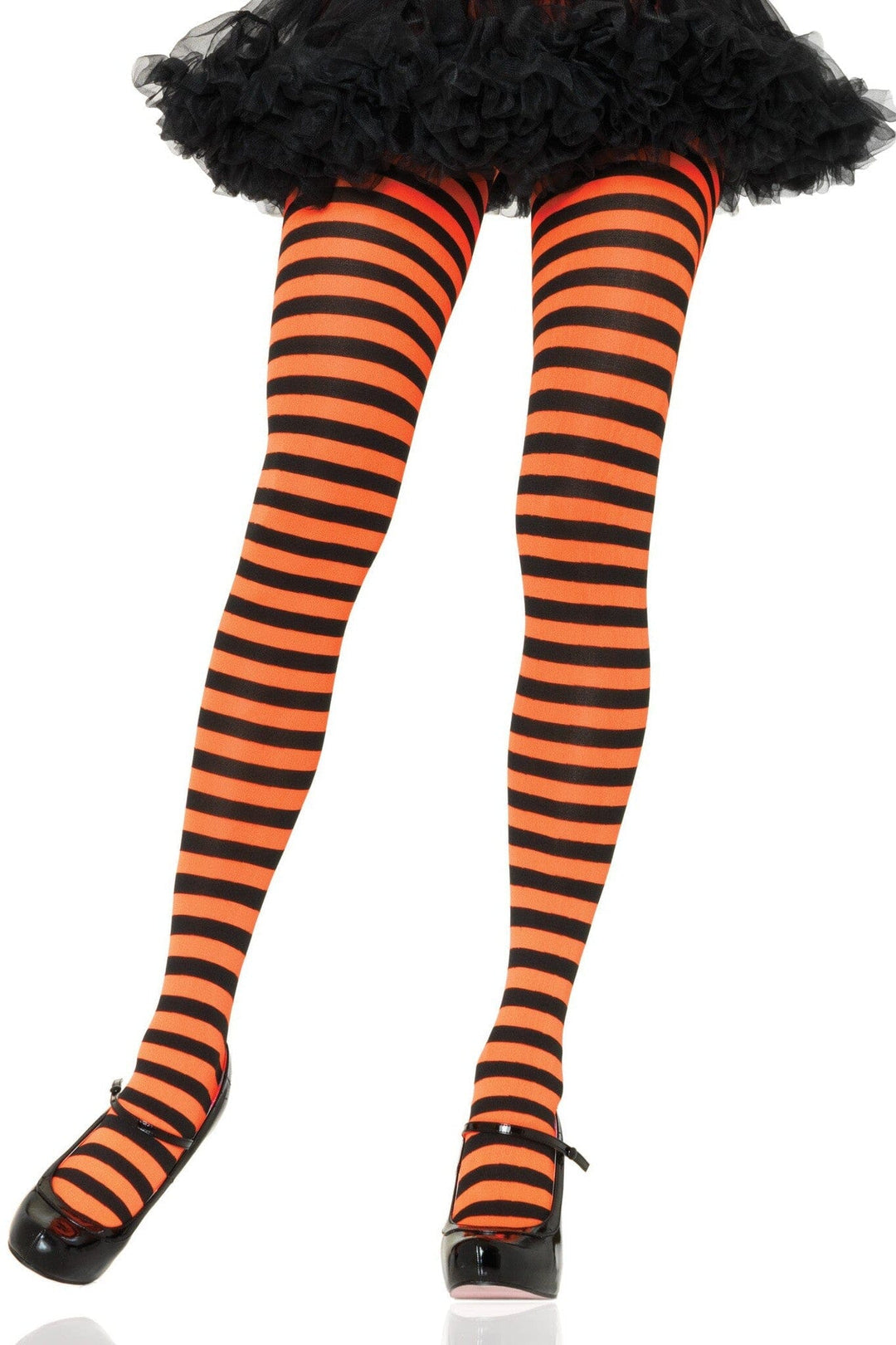 Leg Avenue Nylon Striped Tights in Black  from SexyShoes.com