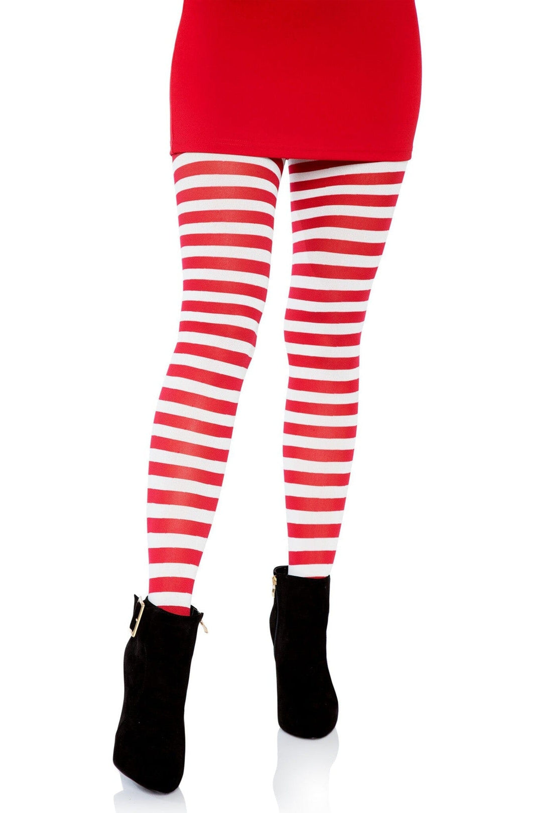 Leg Avenue Nylon Striped Tights in White  from SexyShoes.com