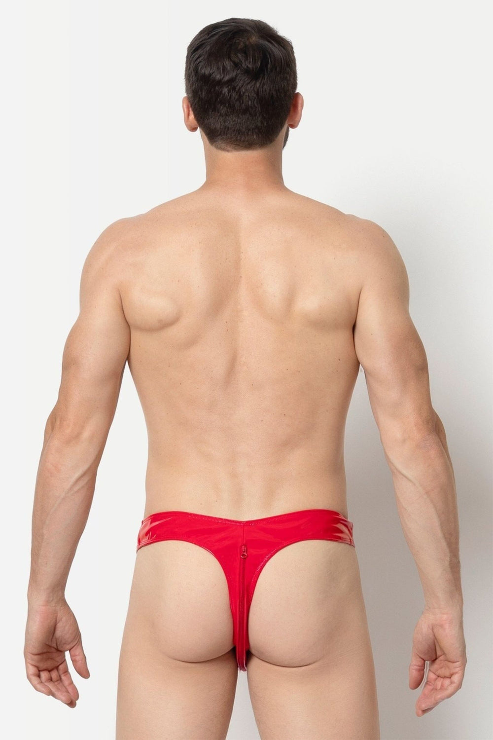 L'HOMME OLAN Vinyl Thong in Red 