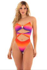 One Piece Strappy Cutout Midsection Swimsuit