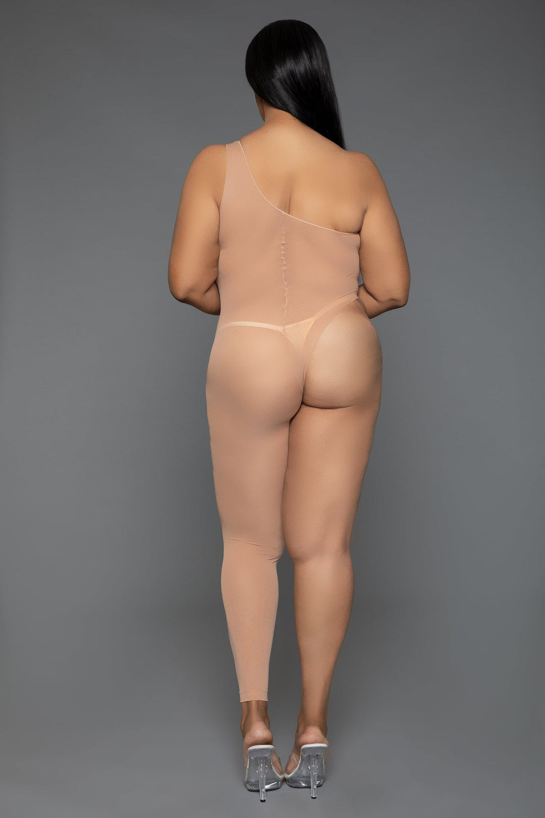 One Shoulder Sheer Bodystocking-Bodystockings-SEXYSHOES.COM