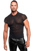Onyx Black Men's Mesh Polo Top