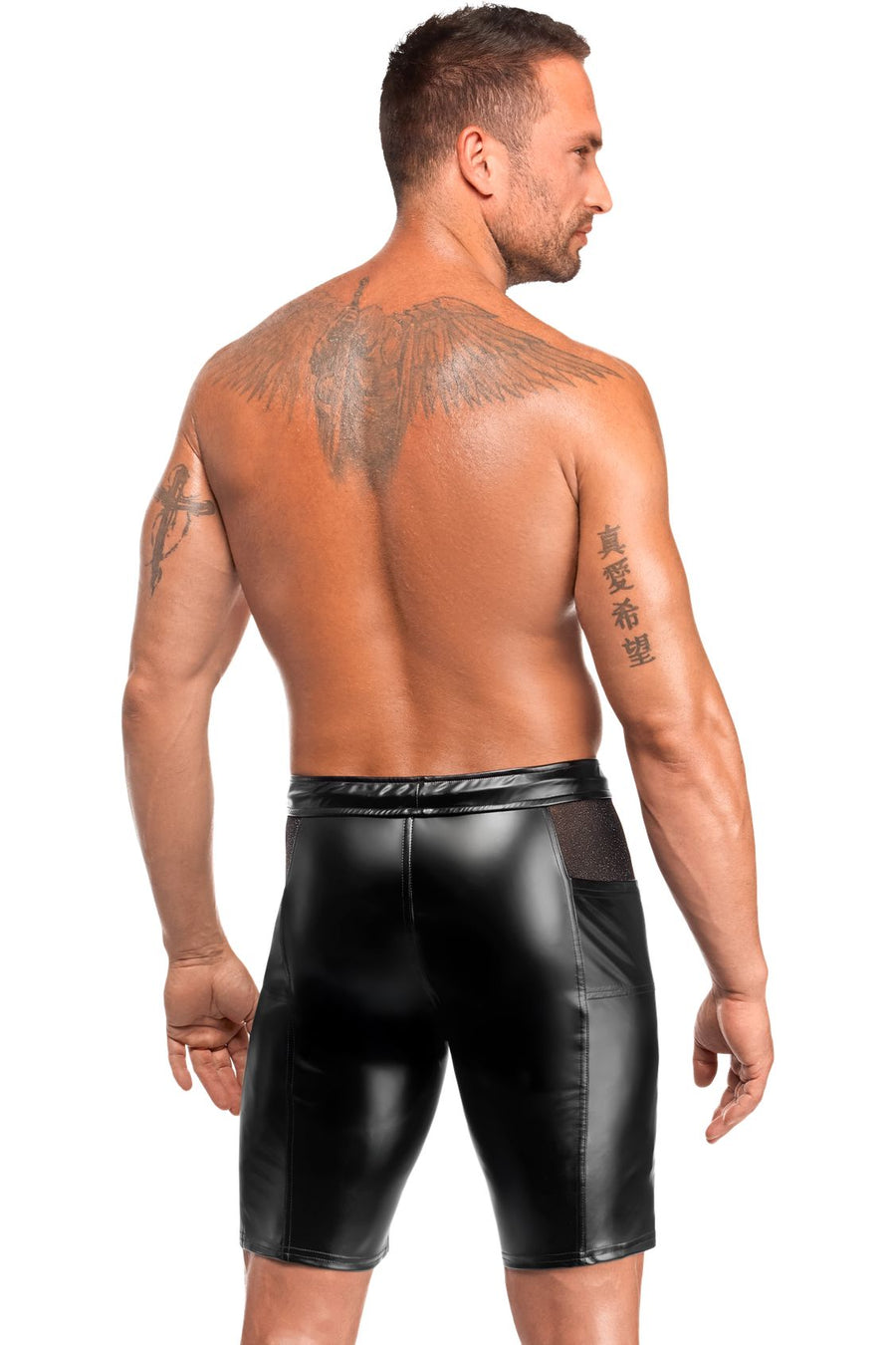 Onyx Hybrid Men's Black Biker Shorts