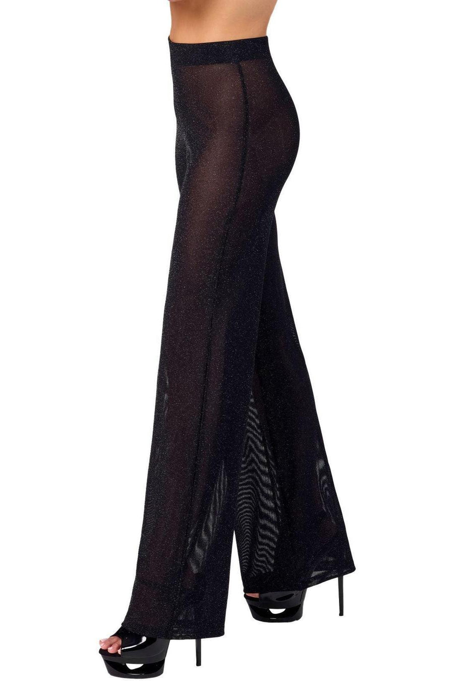 Noir Handmade Onyx Sheer Palazzo in Black 