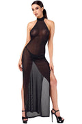 Onyx Twin-slit Long dress