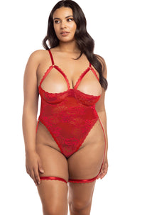Oh La La Cheri Open Shelf Cup Teddy in Red  from SexyShoes.com