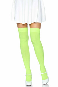 Leg Avenue Over The Knee Nylon Thigh High Stockings in Green  from SexyShoes.com