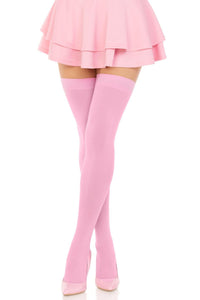 Leg Avenue Over The Knee Nylon Thigh High Stockings in Pink  from SexyShoes.com