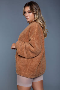 Oversized Borg Jacket-Gowns + Robes-SEXYSHOES.COM