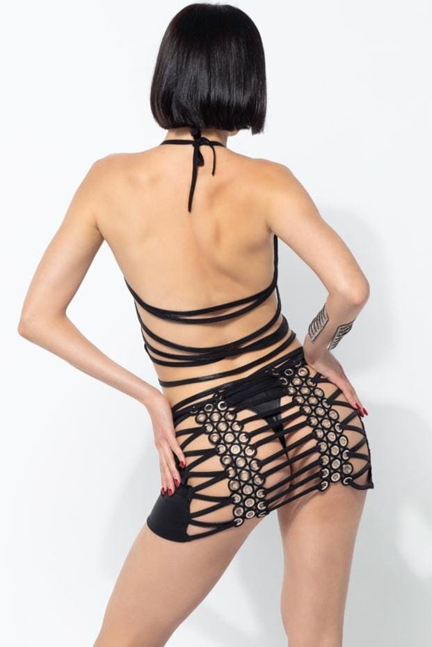 Patrice Catanzaro PALOMBE Lycra Skirt in Black 