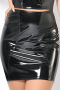 PIGALLE BLACK VINYL SKIRT