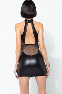 Patrice Catanzaro PYTHON Wetlook Dress in Black 