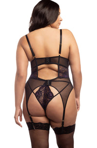 Oh La La Cheri Padded Shelf Cup Merry Widow in Purple 