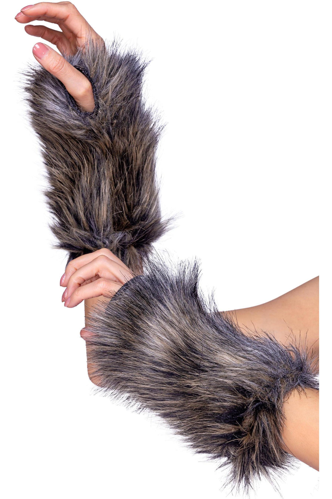 Pair of Faux Fur Wolf Gloves-Costume Accessories-SEXYSHOES.COM