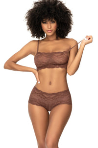 Mapale Panty and Top Lace Set in Brown  from SexyShoes.com