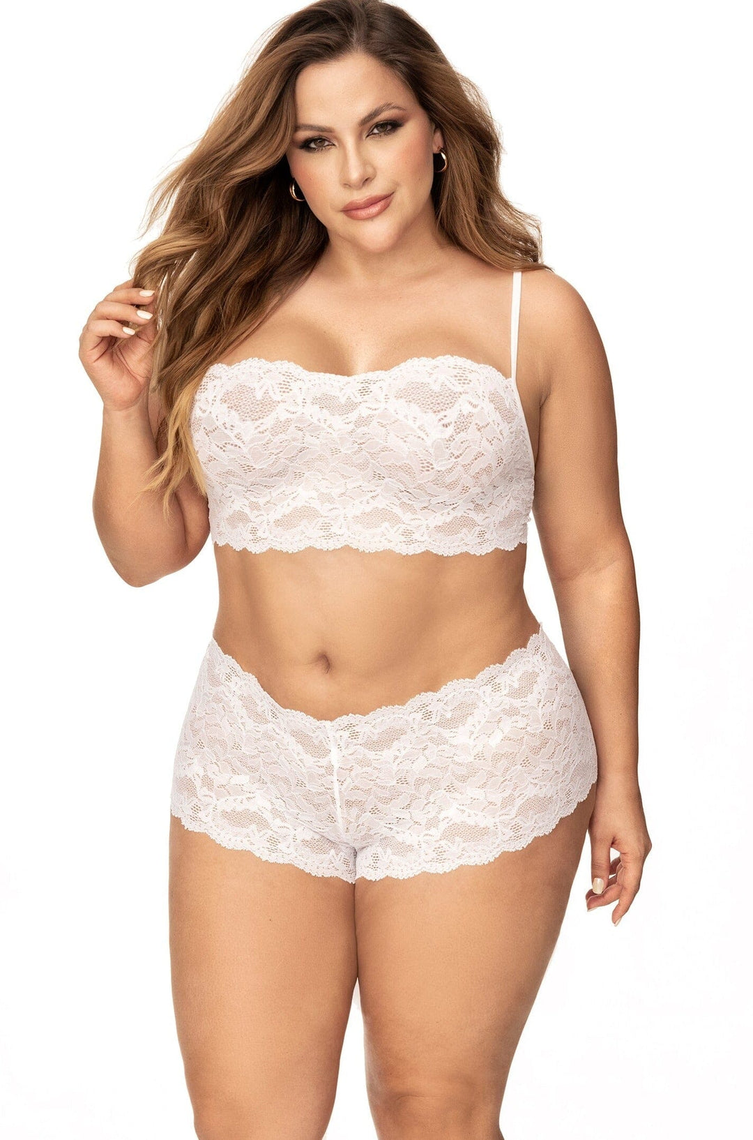 Mapale Panty and Top Lace Set in White  from SexyShoes.com