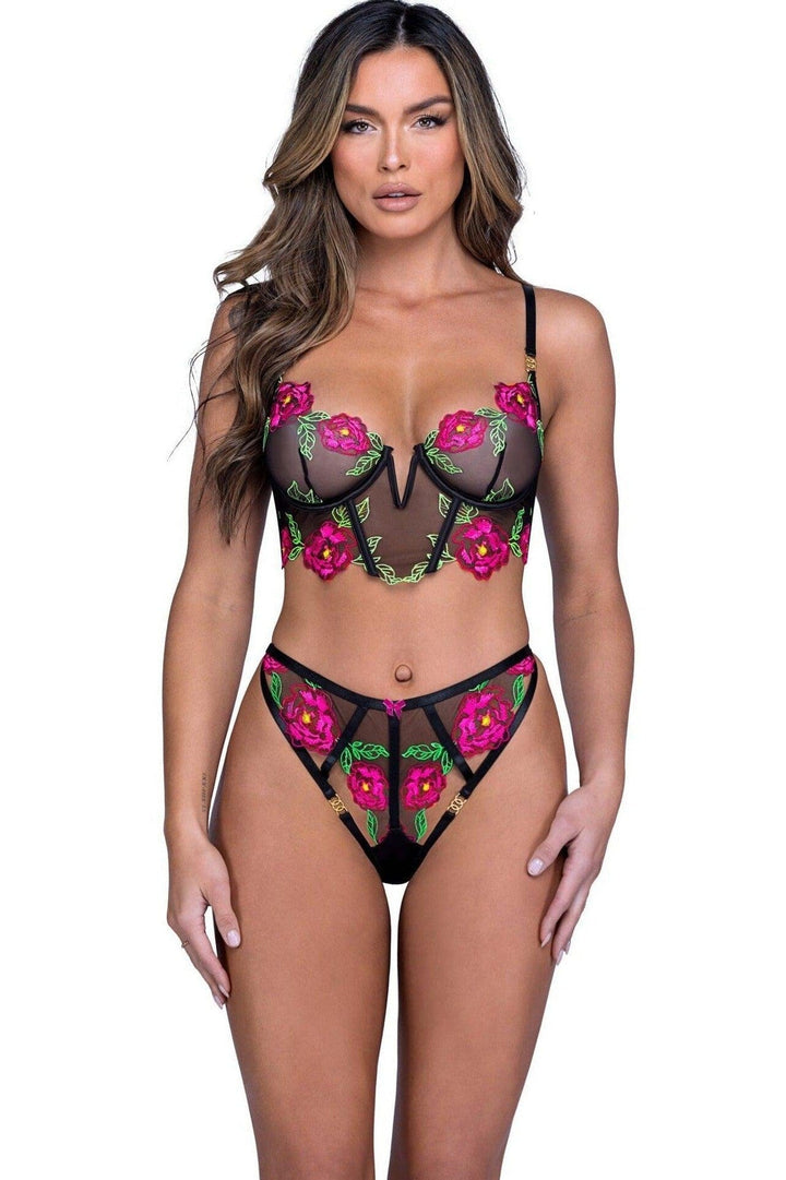 Peony Paradise 2-Piece Bra Set - SEXYSHOES.COM