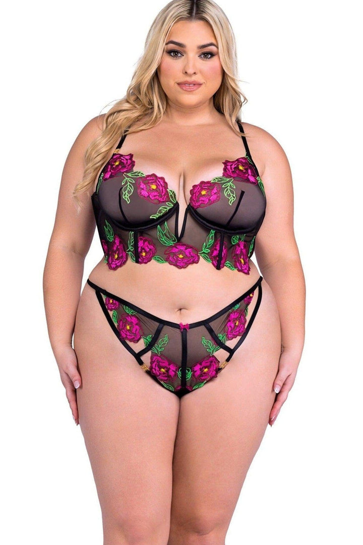 Peony Paradise 2-Piece Bra Set - SEXYSHOES.COM
