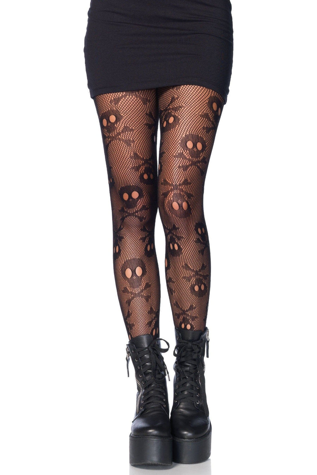 Leg Avenue Pirate Booty Skull Net Pantyhose in Black  from SexyShoes.com