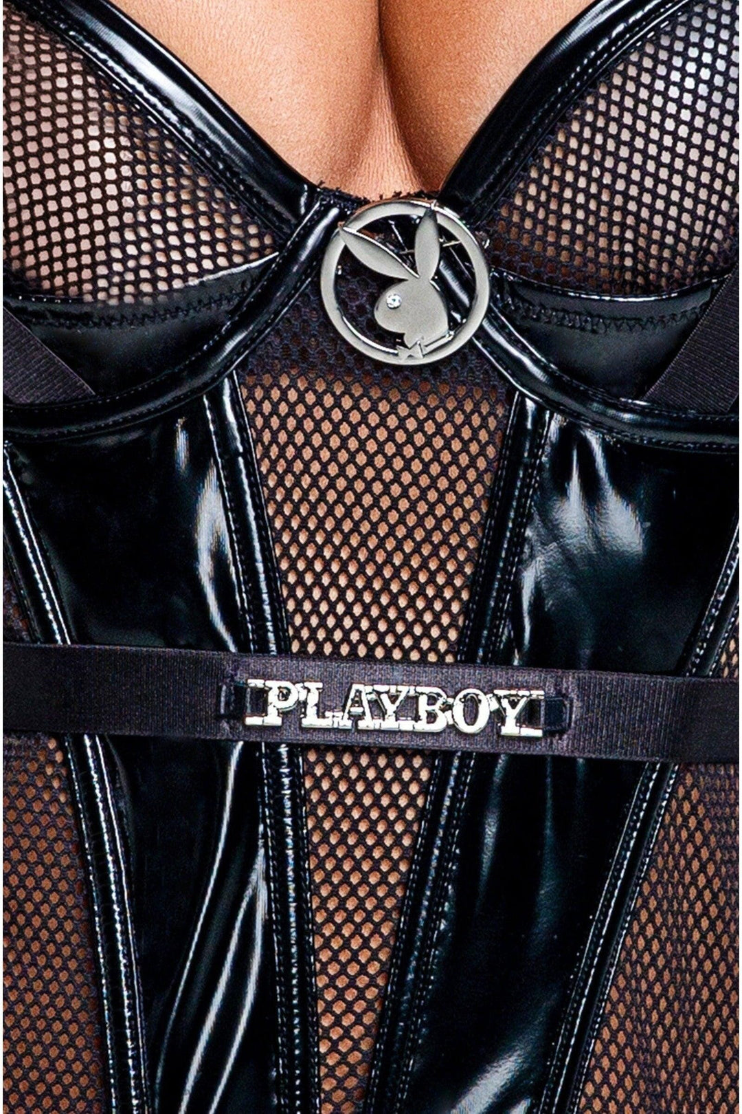Roma Confidential Playboy Blackout Fetish Teddy in Black 