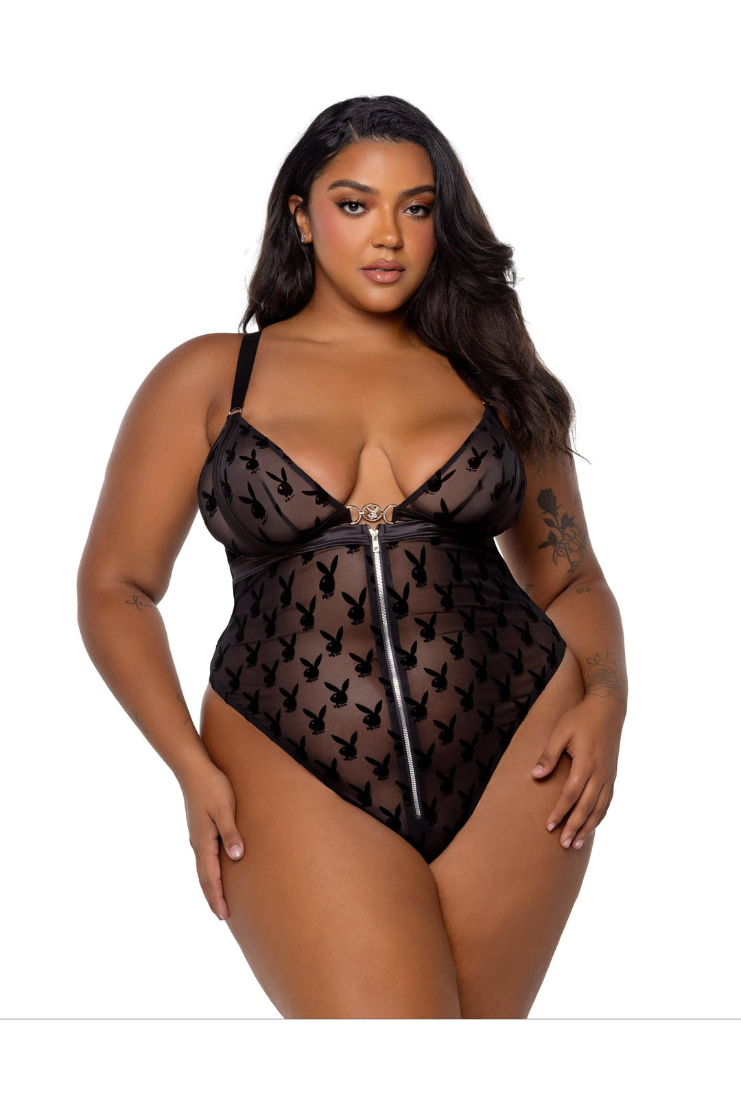 Roma Confidential Playboy Bunny Charm Teddy in Black  from SexyShoes.com