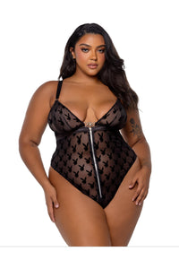 Roma Confidential Playboy Bunny Charm Teddy in Black  from SexyShoes.com