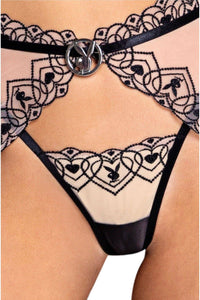 Roma Confidential Playboy Bunny Kiss 3 Piece Garter Short Set in Black 
