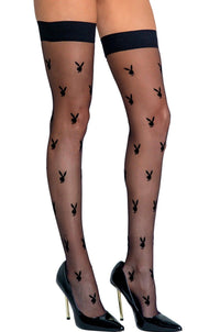 Roma Confidential Playboy Bunny Noir Stockings in Black  from SexyShoes.com