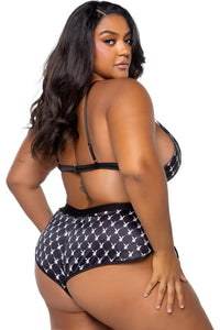 Roma Confidential Playboy Bunny Smoke Lounge 2pc Set in Black 