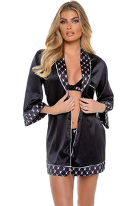 Playboy Bunny Smoke Lounge Robe-Gowns + Robes-SEXYSHOES.COM