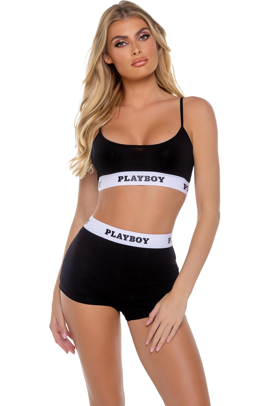Playboy Bunny Sport Lounge Bralette 2pc Set-Lingerie Sets-SEXYSHOES.COM