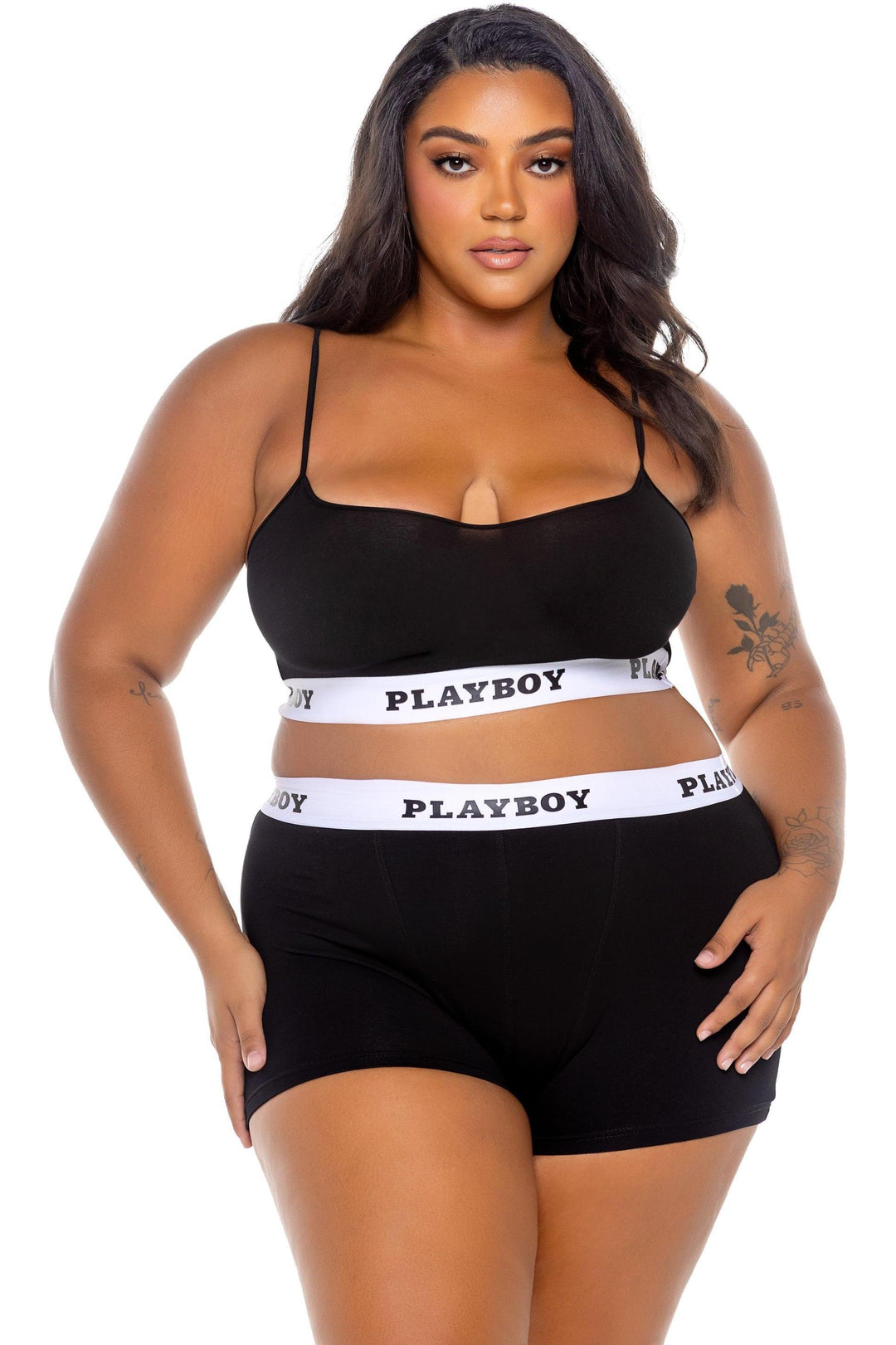 Roma Confidential Playboy Bunny Sport Lounge Bralette 2pc Set in Black  from SexyShoes.com