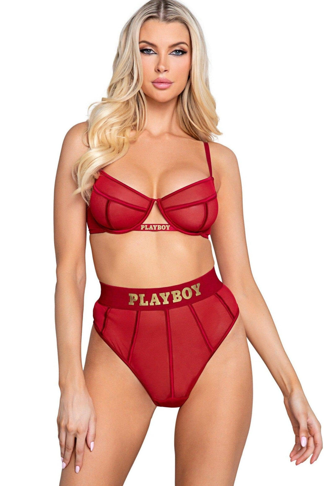 Roma Confidential Playboy Cage 2 Piece Set in Burgundy  from SexyShoes.com