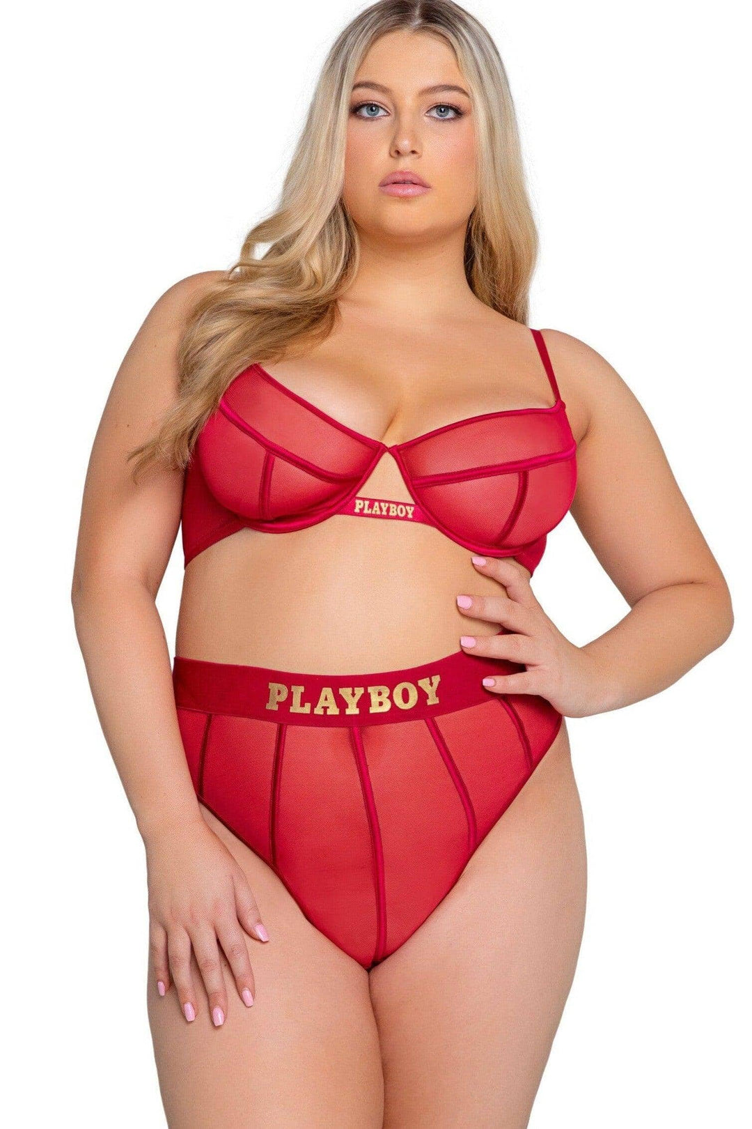 Roma Confidential Playboy Cage 2 Piece Set in Burgundy 