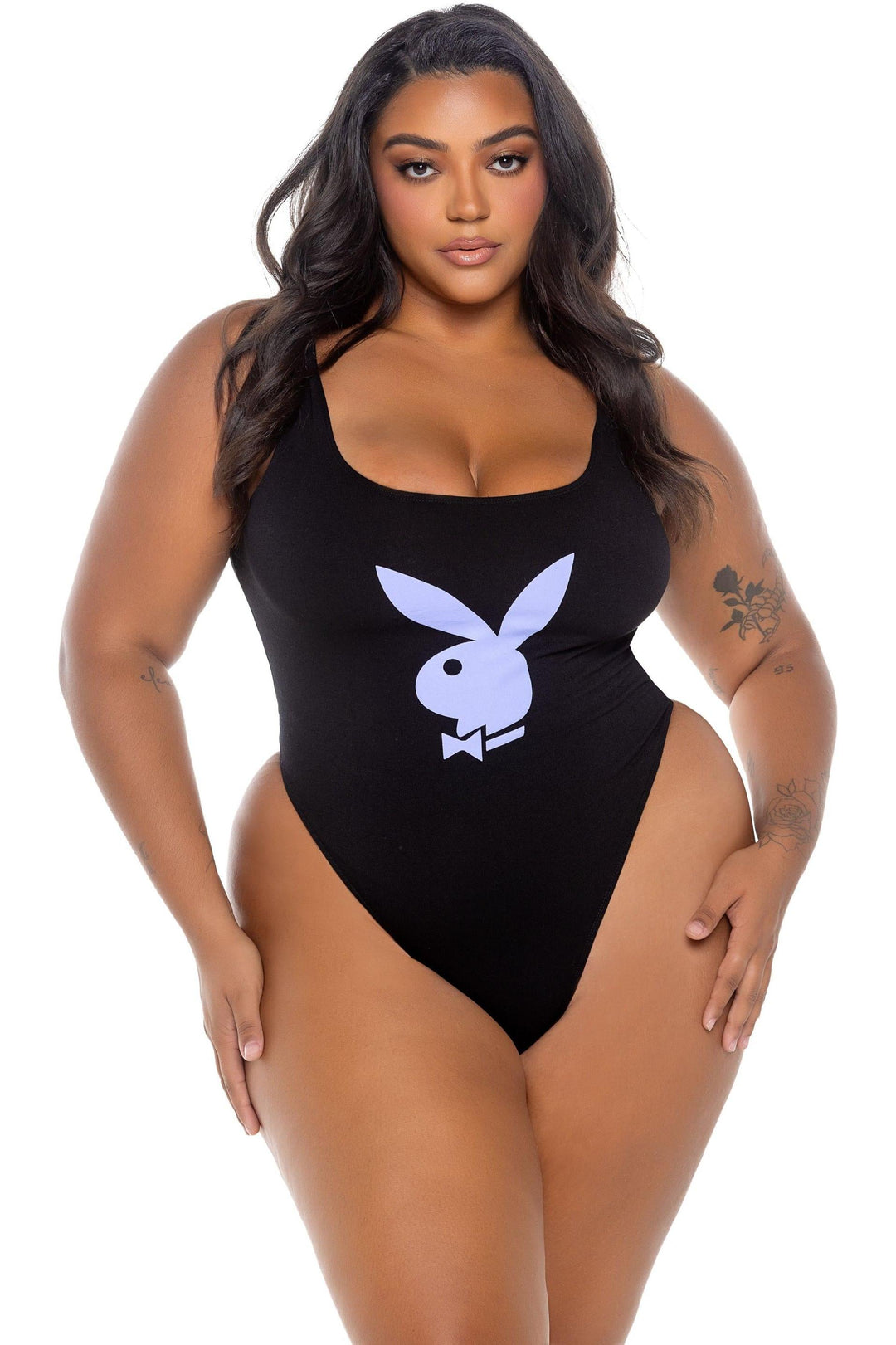 Roma Confidential Playboy Icon Bodysuit in Black  from SexyShoes.com