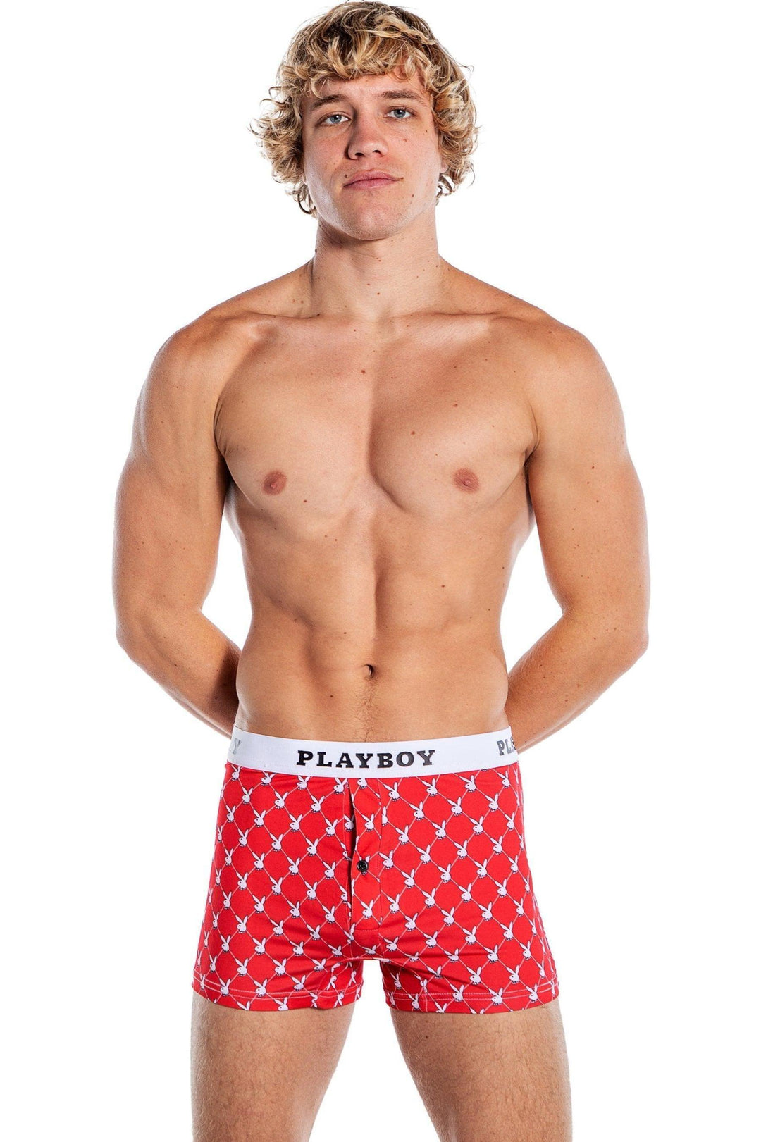 Roma Confidential Playboy Mens Argyle Boxer Briefs in Red  from SexyShoes.com