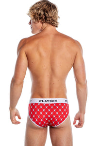 Roma Confidential Playboy Mens Argyle Briefs in Red 