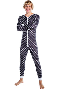 Roma Confidential Playboy Mens Bunny Cozy Lounge Union Suit in Black  from SexyShoes.com