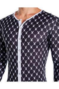 Playboy Mens Bunny Cozy Lounge Union Suit-Mens Tops-SEXYSHOES.COM