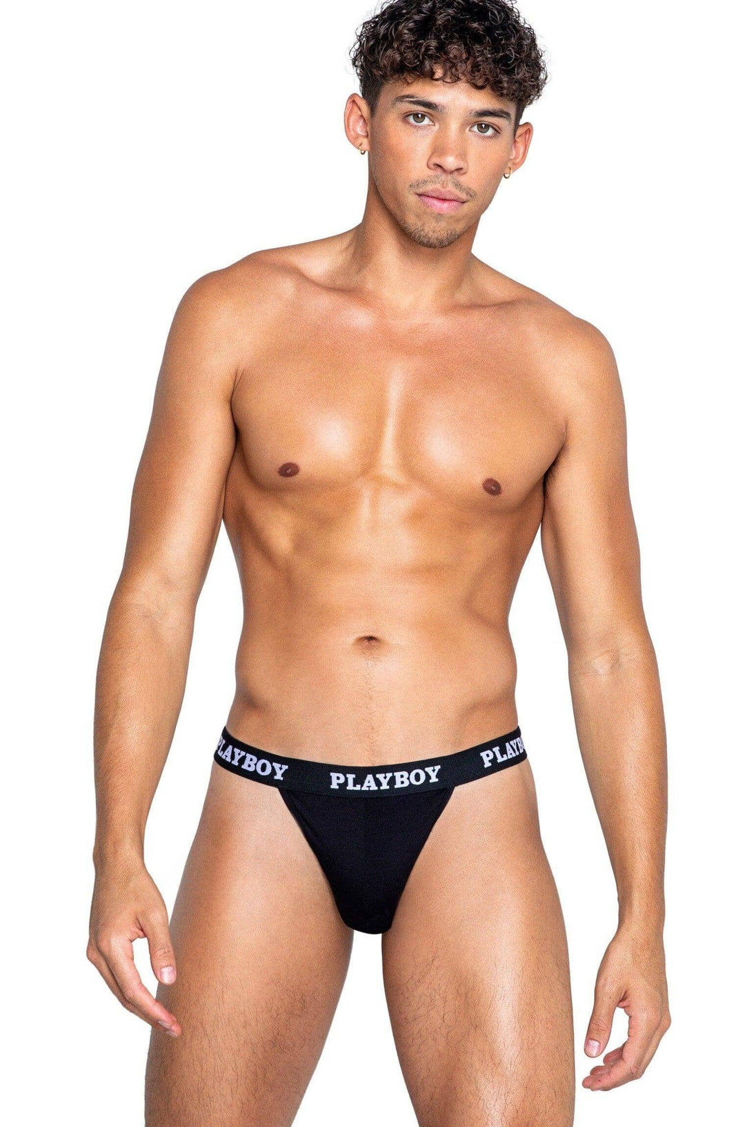 Roma Confidential Playboy Mens Modal Gym Thong in Black  from SexyShoes.com