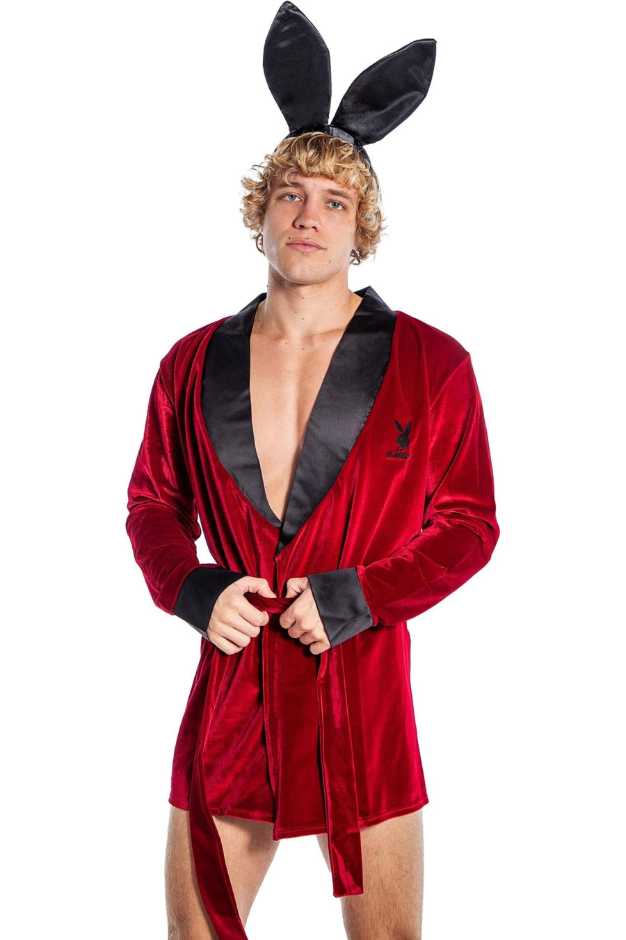 Playboy Mens Smoke Lounge Robe-Gowns + Robes-SEXYSHOES.COM
